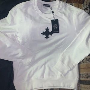 White Chrome Hearts crewneck sweater